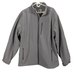 Trailside Supply Co Coat Mens 2XL Gray Jacket Soft Shell Fleece Lined Outdoor